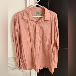 Marlboro Men's Casual Button Down Shirt in Peachy Coral Color